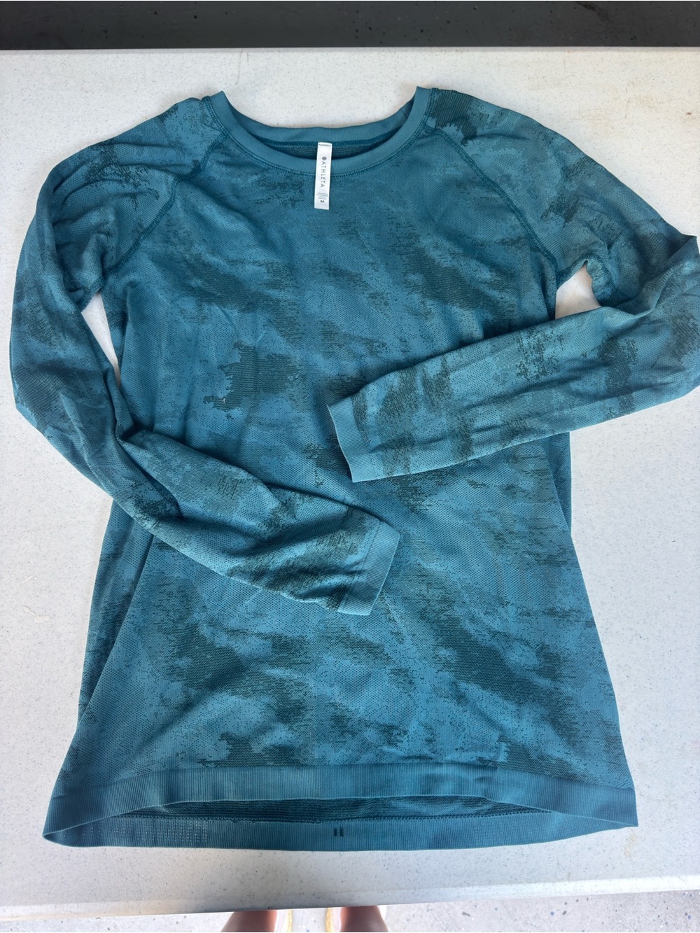 Athleta Teal Long-Sleeve Tee